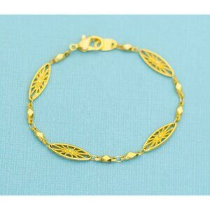 Vintage Long Oval Floral Sun Bracelet 7 inch by Avon - E5